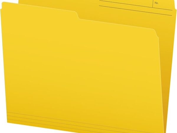 Pendaflex Straight Cut File Folders Letter R413 Yellow