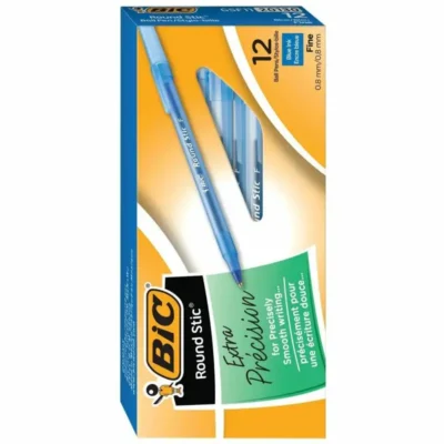 Bic® Round Stic® Pens Xtra Precision Fine Point Blue GSF11