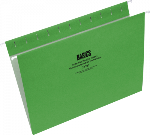 Basics Hanging Folders Letter Size Light Green
