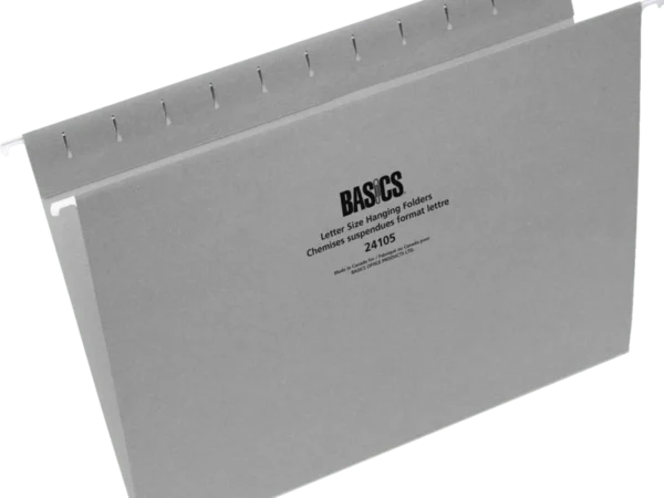 Basics Hanging Folders Letter Size Gray