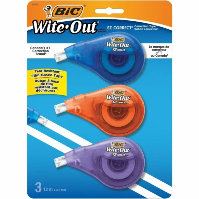 Bic Correction Tape WITE-OUT EZ CORRECT 3-PACK