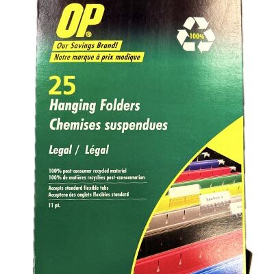 OP Brand Hanging Folders Legal Black
