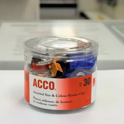 ACCO® Fold-back Clips Assorted Sizes and Colours 30-Pack