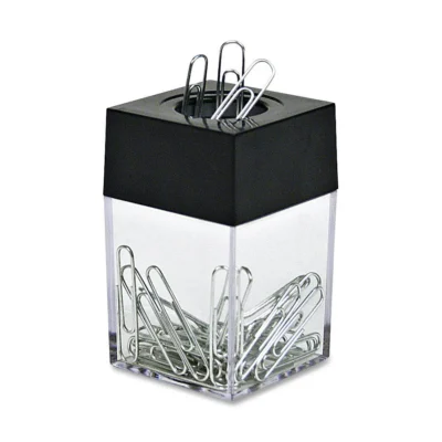 ACCO® PAPER CLIP DISPENSER-MAGNETIC, CLEAR/BLACK