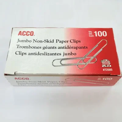 ACCO® Non-Skid Paper Clips Jumbo No. 1 - 20 Sheet Capacity - 100/pack