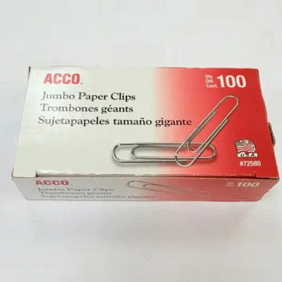 ACCO® Smooth Paper Clips Jumbo No. 1 - 20 Sheet Capacity - 100/pack