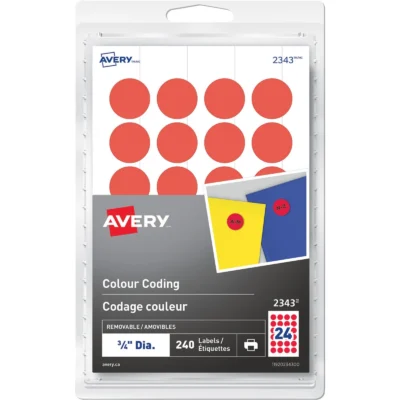 Avery Self-adhesive Colour Coding Labels 2343 Red