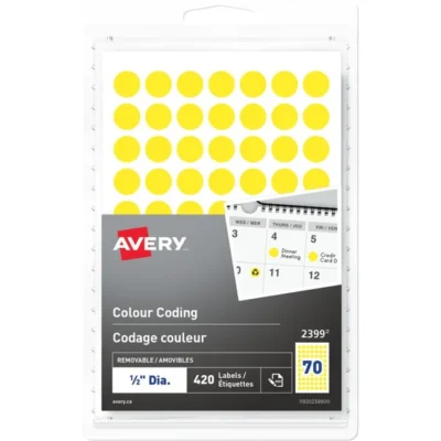 Avery Self-Adhesive Colour Coding Labels 2399 Yellow