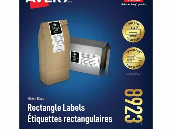 Avery White Rectangle Labels with Sure Feed™ TechnologyTrueBlock®, 2" x 4" Fineline Stationery Edson Alberta