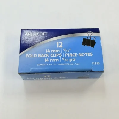 Westcott® 9/16" (14 mm) Black Fold Back Clips