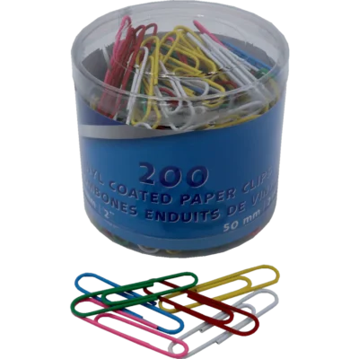 Westcott® 2" (50mm) Vinyl Coated Paper Clips, 200/tub