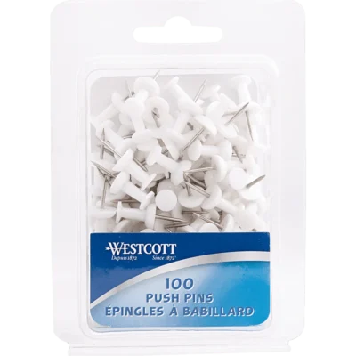 Westcott® White Push Pins 100