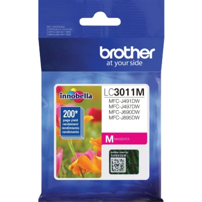 Brother genuine LC3011M magenta color inkjet ink cartridge available at Fineline Stationery Edson