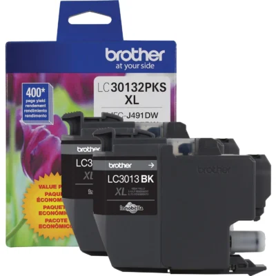 Brother LC30132PK Black twin-pack High Yield inkjet ink for Brother inkjet printers available at Fineline Stationery Edson