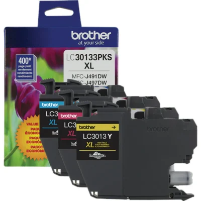 Brother Genuine LC3013 3Pack High-yield Color Ink Cartridges deliver consistent, professional print quality up to 400-page yield/cartridge at Fineline Stationery Edson