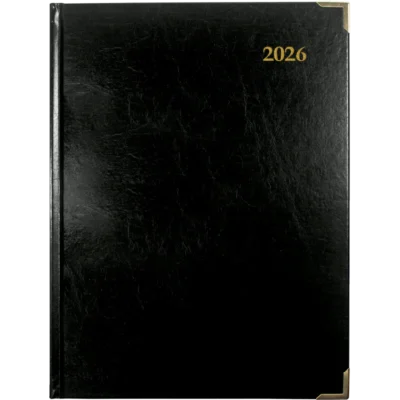 Brownline 2026 Daily Executive Planner in bonded leather Black finish available on sale at Fineline Stationery Edson