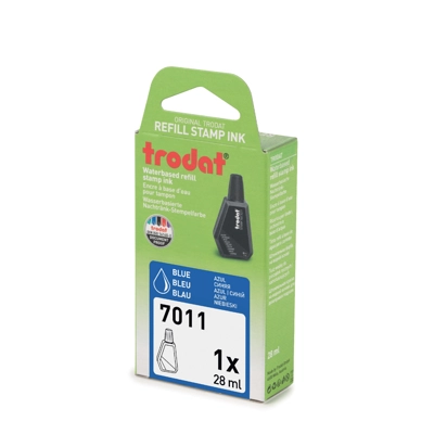 Trodat 7011 Stamp Pad Ink Blue 28ml available at Fineline Stationery Edson