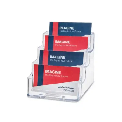 Deflecto 4 Pocket Acryllic Business Card Holder