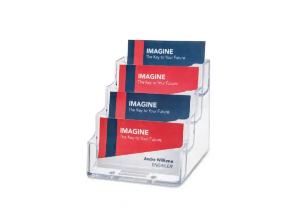 Deflecto 4 Pocket Acryllic Business Card Holder