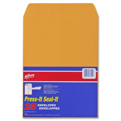 Hilroy Press-It Seal-It Kraft Adhesive Envelope 9x12"