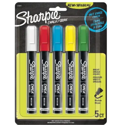 Sharpie Wet Erase Chalk Bullet Tip 5pack available at Fineline Stationery Edson
