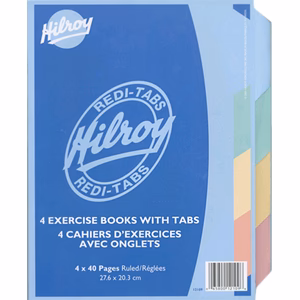 Hilroy Redi-Tabs Exercise Books with Tabs 4pack